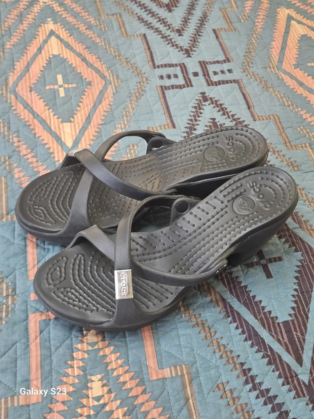 Crocs Womens Black Platform Clog Sandals‎